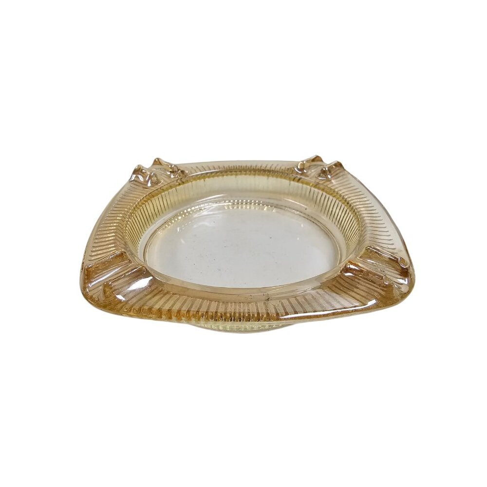 30s - 50s Jeannette Glass marigold carnival glass ashtray